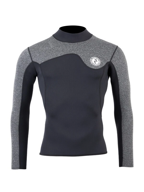Two Bare Feet Mens Aspect Fleece Lined Zipless Thermal 2.5mm Superstretch Wetsuit Top (Black/Grey) 3 Two Bare Feet Mens Aspect Fleece Lined Zipless Thermal 2.5mm Superstretch Wetsuit Top (Black/Grey)