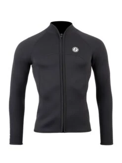 Two Bare Feet Mens Heritage 3mm Full Zip Long Sleeve Wetsuit Jacket (Black)