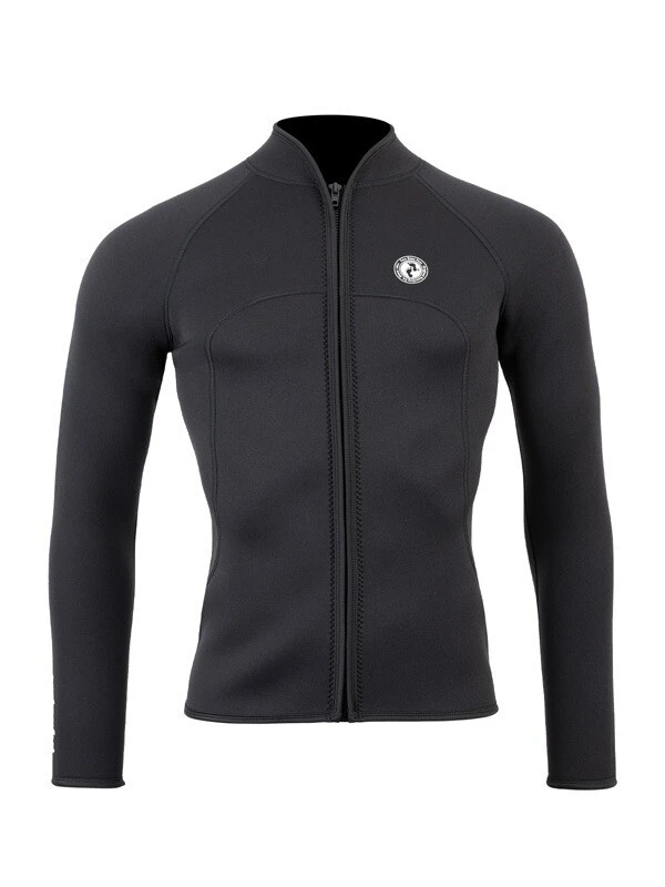 Two Bare Feet Mens Heritage 3mm Full Zip Long Sleeve Wetsuit Jacket (Black)