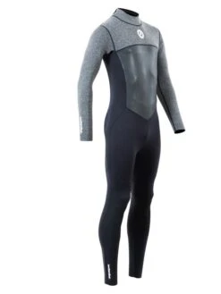 Two Bare Feet Thunderclap Pro 5/4mm Mens Winter Wetsuit (Black / Delta Grey) -Glider Wetsuit Store mens thunderclap pro 4.3 grey 8 1