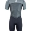 Two Bare Feet Thunderclap Pro 3/2mm Mens Shorty Wetsuit (Black/Delta Grey) -Glider Wetsuit Store mens thunderclap pro shorty delta 1