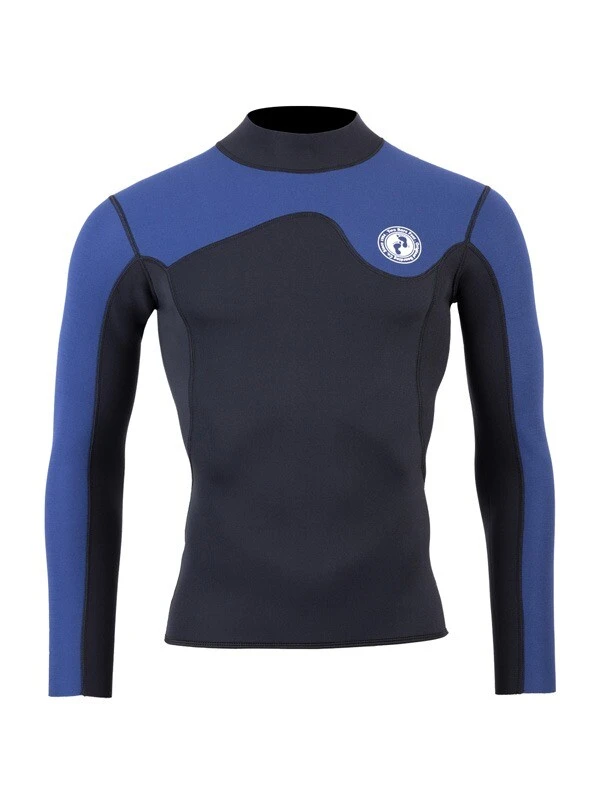 Two Bare Feet Mens Aspect Fleece Lined Zipless Thermal 2.5mm Superstretch Wetsuit Top & Shorts Set (Black/Blue) 7 Two Bare Feet Mens Aspect Fleece Lined Zipless Thermal 2.5mm Superstretch Wetsuit Top & Shorts Set (Black/Blue) - Image 5
