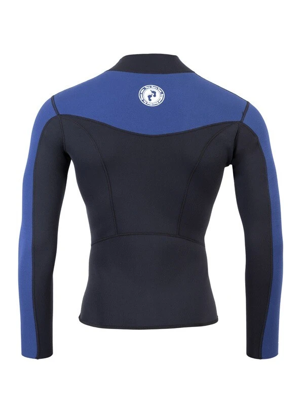 Two Bare Feet Mens Aspect Fleece Lined Zipless Thermal 2.5mm Superstretch Wetsuit Top & Shorts Set (Black/Blue) 8 Two Bare Feet Mens Aspect Fleece Lined Zipless Thermal 2.5mm Superstretch Wetsuit Top & Shorts Set (Black/Blue) - Image 6