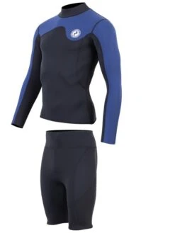Two Bare Feet Mens Aspect Fleece Lined Zipless Thermal 2.5mm Superstretch Wetsuit Top & Shorts Set (Black/Blue) 12 Two Bare Feet Mens Aspect Fleece Lined Zipless Thermal 2.5mm Superstretch Wetsuit Top & Shorts Set (Black/Blue) -Glider Wetsuit Store mwo9tp z
