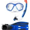 PVC Mask Snorkel & F52 Fins 3pc Set (Marine Blue)