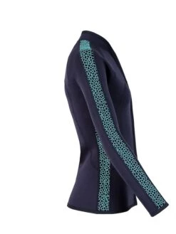 Two Bare Feet Womens Silicone Print Series Full Zip 2.5mm Wetsuit Jacket (Black/Mint) -Glider Wetsuit Store silicone series jacket mint 7