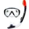 Two Bare Feet Adult Silicone Dry Top Snorkel & Mask Set 2 (Black)