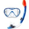Two Bare Feet Adult Silicone Dry Top Snorkel & Mask Set 3 (Blue) -Glider Wetsuit Store two bare feet adult silicone dry top snorkel mask set 3 blue 2