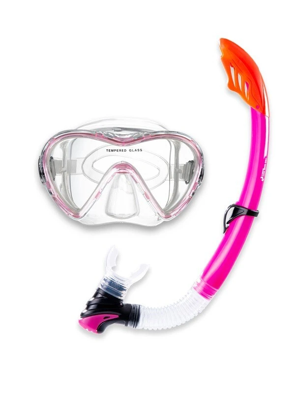 Two Bare Feet Adult Silicone Snorkel & Mask Set 3 (Pink)