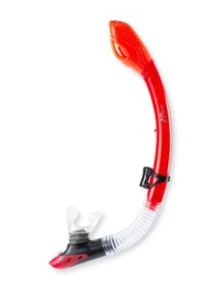 Two Bare Feet Dry Top Silicone Snorkel (Red)