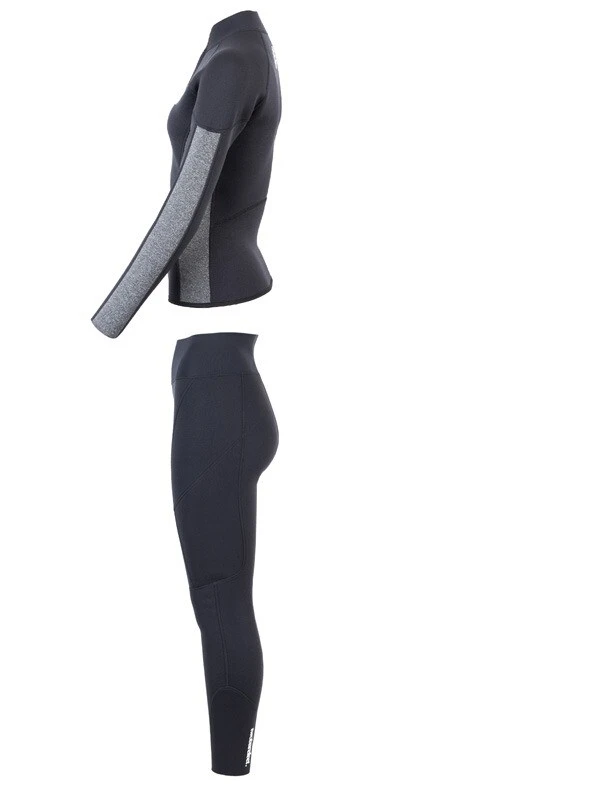 Two Bare Feet Unisex Perspective Half Zip 2.5mm Wetsuit Jacket & Pants Set (Black/Grey) 6 Two Bare Feet Unisex Perspective Half Zip 2.5mm Wetsuit Jacket & Pants Set (Black/Grey) - Image 4