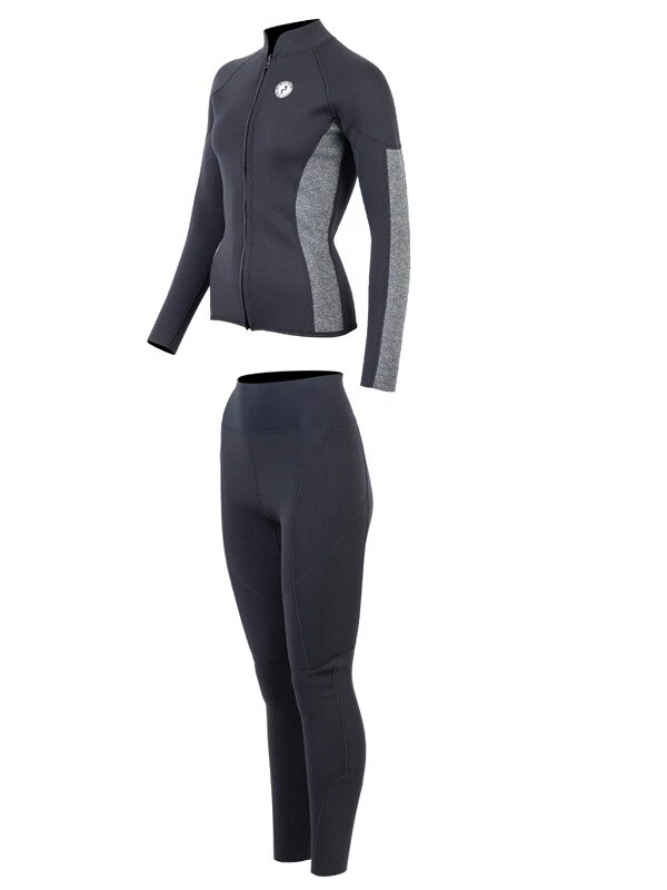 Two Bare Feet Unisex Perspective Full Zip 2.5mm Wetsuit Jacket & Pants Set (Black/Grey) 5 Two Bare Feet Unisex Perspective Full Zip 2.5mm Wetsuit Jacket & Pants Set (Black/Grey) - Image 3