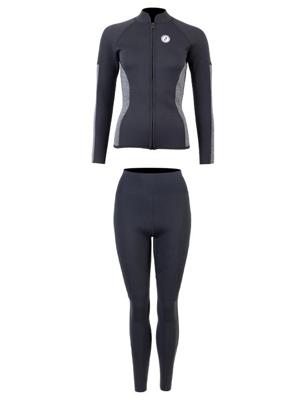 Two Bare Feet Unisex Perspective Full Zip 2.5mm Wetsuit Jacket & Pants Set (Black/Grey) 4 Two Bare Feet Unisex Perspective Full Zip 2.5mm Wetsuit Jacket & Pants Set (Black/Grey) - Image 2