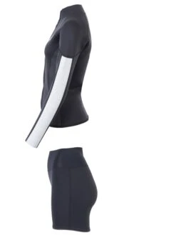 Two Bare Feet Unisex Perspective Full Zip 2.5mm Wetsuit Jacket & Hotpants Set (Black/Grey/Grey) -Glider Wetsuit Store ucdcww l