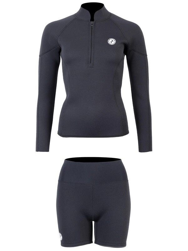 Two Bare Feet Unisex Perspective Half Zip 2.5mm Wetsuit Jacket & Hotpants Set (Black) 4 Two Bare Feet Unisex Perspective Half Zip 2.5mm Wetsuit Jacket & Hotpants Set (Black) - Image 2