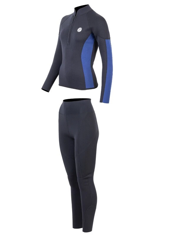Two Bare Feet Unisex Perspective Half Zip 2.5mm Wetsuit Jacket & Pants Set (Black/Blue) 5 Two Bare Feet Unisex Perspective Half Zip 2.5mm Wetsuit Jacket & Pants Set (Black/Blue) - Image 3