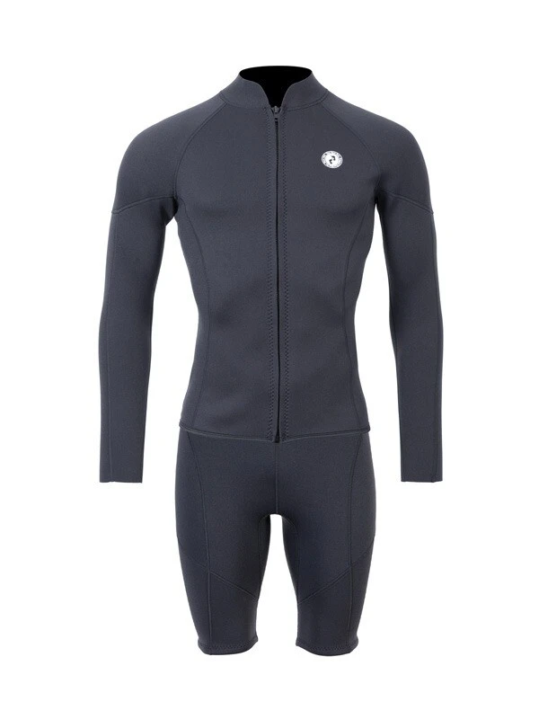 Two Bare Feet Perspective Full Zip 2.5mm Wetsuit Jacket & Shorts Set (Black)