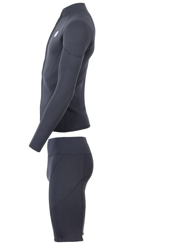 Two Bare Feet Perspective Full Zip 2.5mm Wetsuit Jacket & Shorts Set (Black) - Image 4