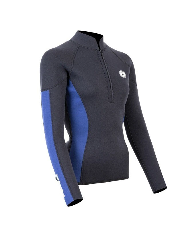 Two Bare Feet Unisex Perspective Half Zip 2.5mm Wetsuit Jacket (Black/Blue) 10 Two Bare Feet Unisex Perspective Half Zip 2.5mm Wetsuit Jacket (Black/Blue) - Image 8