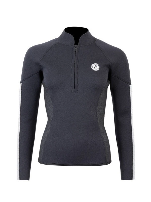 Two Bare Feet Unisex Perspective Half Zip 2.5mm Wetsuit Jacket (Black/Grey/Grey) 3 Two Bare Feet Unisex Perspective Half Zip 2.5mm Wetsuit Jacket (Black/Grey/Grey)