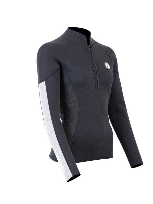 Two Bare Feet Unisex Perspective Half Zip 2.5mm Wetsuit Jacket (Black/Grey/Grey) 10 Two Bare Feet Unisex Perspective Half Zip 2.5mm Wetsuit Jacket (Black/Grey/Grey) - Image 8