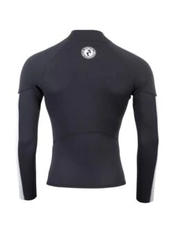 Two Bare Feet Perspective Half Zip 2.5mm Wetsuit Jacket (Black/Grey/Grey) -Glider Wetsuit Store unisex perspective halfzip jacket black grey grey 5 6