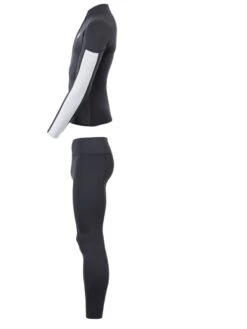 Two Bare Feet Perspective Half Zip 2.5mm Wetsuit Jacket & Pants Set (Black/Grey/Grey) -Glider Wetsuit Store unisex perspective halfzip jacket black grey grey vista pants 4