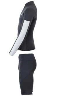 Two Bare Feet Perspective Half Zip 2.5mm Wetsuit Jacket & Shorts Set (Black/Grey/Grey) -Glider Wetsuit Store up8u54 7