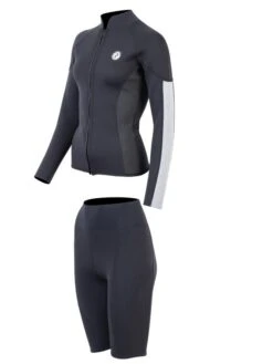 Two Bare Feet Unisex Perspective Full Zip 2.5mm Wetsuit Jacket & Shorts Set (Black/Grey/Grey) 12 Two Bare Feet Unisex Perspective Full Zip 2.5mm Wetsuit Jacket & Shorts Set (Black/Grey/Grey) -Glider Wetsuit Store utin8f s 1