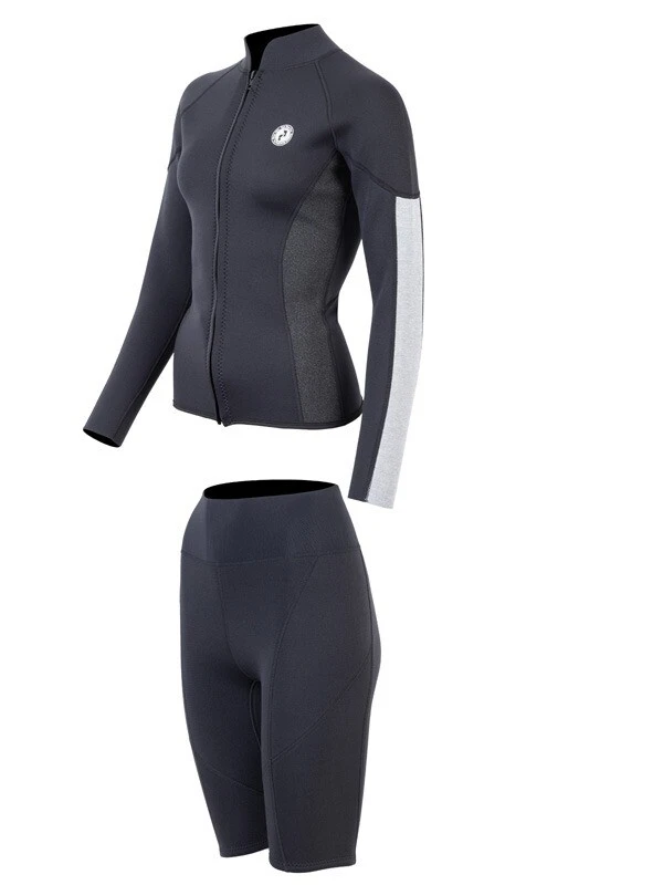 Two Bare Feet Unisex Perspective Full Zip 2.5mm Wetsuit Jacket & Shorts Set (Black/Grey/Grey) 5 Two Bare Feet Unisex Perspective Full Zip 2.5mm Wetsuit Jacket & Shorts Set (Black/Grey/Grey) - Image 3