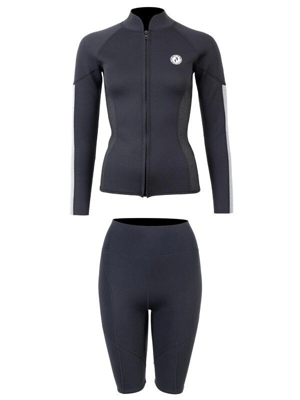 Two Bare Feet Unisex Perspective Full Zip 2.5mm Wetsuit Jacket & Shorts Set (Black/Grey/Grey) 4 Two Bare Feet Unisex Perspective Full Zip 2.5mm Wetsuit Jacket & Shorts Set (Black/Grey/Grey) - Image 2