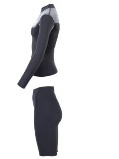 Two Bare Feet Womens Aspect Fleece Lined Zipless Thermal 2.5mm Superstretch Wetsuit Top & Shorts Set (Black/Grey Stripes) 13 Two Bare Feet Womens Aspect Fleece Lined Zipless Thermal 2.5mm Superstretch Wetsuit Top & Shorts Set (Black/Grey Stripes) -Glider Wetsuit Store wcwsxi 1
