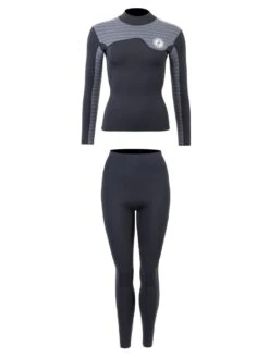 Two Bare Feet Womens Aspect Fleece Lined Zipless Thermal 2.5mm Superstretch Wetsuit Top & Pants Set (Black/Grey Stripes) 11 Two Bare Feet Womens Aspect Fleece Lined Zipless Thermal 2.5mm Superstretch Wetsuit Top & Pants Set (Black/Grey Stripes) -Glider Wetsuit Store wd4cal a