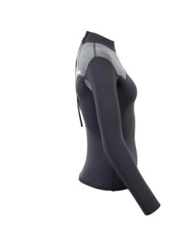 Two Bare Feet Womens Aspect Back Zip 2.5mm Wetsuit Jacket (Black/Grey) -Glider Wetsuit Store womens aspect back zip jacket black delta 7