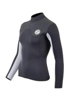 Glider Wetsuit Store -Glider Wetsuit Store womens aspect back zip jacket black grey grey 2 1