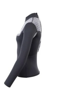 Two Bare Feet Womens Aspect Back Zip 2.5mm Wetsuit Jacket (Black/Grey Stripes) -Glider Wetsuit Store womens aspect back zip jacket black grey 3