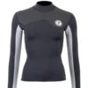 Two Bare Feet Womens Aspect Fleece Lined Zipless Thermal 2.5mm Superstretch Wetsuit Top (Black/Grey/Grey) 2 Two Bare Feet Womens Aspect Fleece Lined Zipless Thermal 2.5mm Superstretch Wetsuit Top (Black/Grey/Grey) -Glider Wetsuit Store womens aspect fleece lined thermal top black grey grey 1