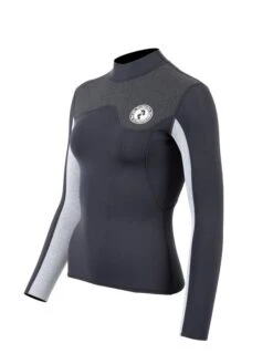 Two Bare Feet Womens Aspect Fleece Lined Zipless Thermal 2.5mm Superstretch Wetsuit Top (Black/Grey/Grey) 12 Two Bare Feet Womens Aspect Fleece Lined Zipless Thermal 2.5mm Superstretch Wetsuit Top (Black/Grey/Grey) -Glider Wetsuit Store womens aspect fleece lined thermal top black grey grey 2