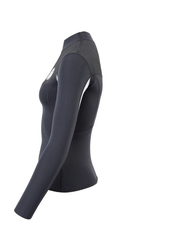 Two Bare Feet Womens Aspect Fleece Lined Zipless Thermal 2.5mm Superstretch Wetsuit Top (Black/Grey/Grey) 5 Two Bare Feet Womens Aspect Fleece Lined Zipless Thermal 2.5mm Superstretch Wetsuit Top (Black/Grey/Grey) - Image 3