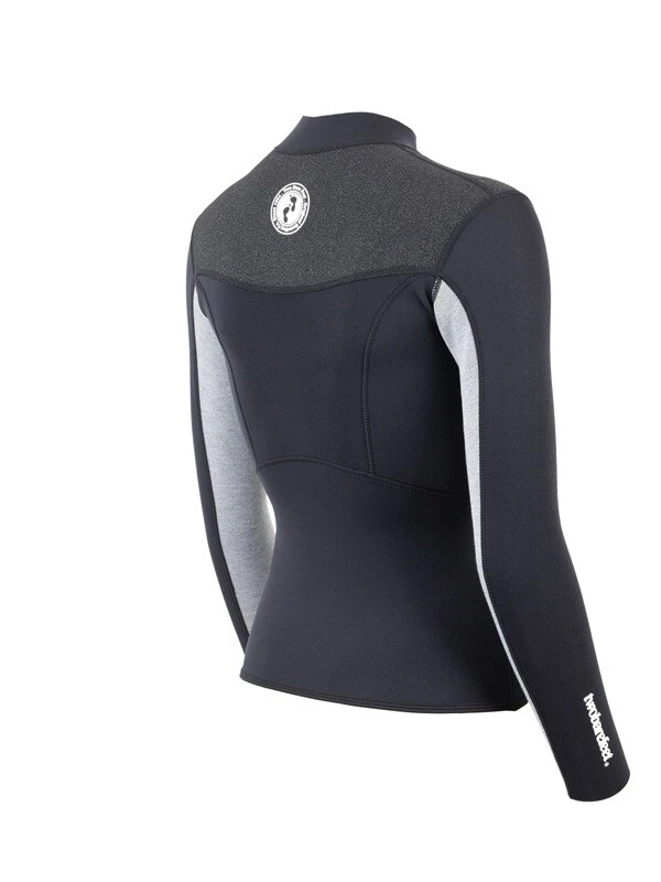Two Bare Feet Womens Aspect Fleece Lined Zipless Thermal 2.5mm Superstretch Wetsuit Top (Black/Grey/Grey) 8 Two Bare Feet Womens Aspect Fleece Lined Zipless Thermal 2.5mm Superstretch Wetsuit Top (Black/Grey/Grey) - Image 6