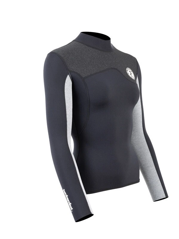 Two Bare Feet Womens Aspect Fleece Lined Zipless Thermal 2.5mm Superstretch Wetsuit Top (Black/Grey/Grey) 10 Two Bare Feet Womens Aspect Fleece Lined Zipless Thermal 2.5mm Superstretch Wetsuit Top (Black/Grey/Grey) - Image 8