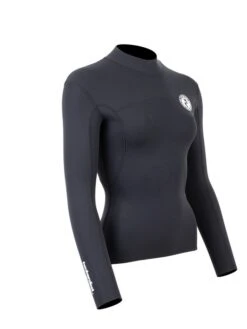 Two Bare Feet Womens Aspect Fleece Lined Zipless Thermal 2.5mm Superstretch Wetsuit Top (Black) -Glider Wetsuit Store womens aspect fleece lined thermal top black 8