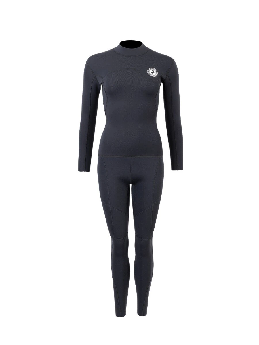 Two Bare Feet Womens Aspect Fleece Lined Zipless Thermal 2.5mm Superstretch Wetsuit Top & Pants Set (Black) 3 Two Bare Feet Womens Aspect Fleece Lined Zipless Thermal 2.5mm Superstretch Wetsuit Top & Pants Set (Black)