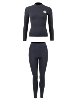 Two Bare Feet Womens Aspect Fleece Lined Zipless Thermal 2.5mm Superstretch Wetsuit Top & Pants Set (Black) 11 Two Bare Feet Womens Aspect Fleece Lined Zipless Thermal 2.5mm Superstretch Wetsuit Top & Pants Set (Black) -Glider Wetsuit Store womens aspect fleece lined thermal top black vista pants 2