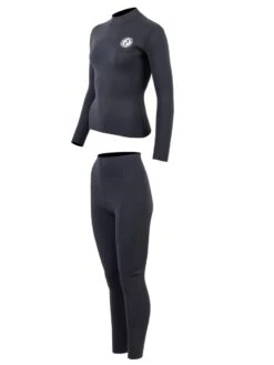 Two Bare Feet Womens Aspect Fleece Lined Zipless Thermal 2.5mm Superstretch Wetsuit Top & Pants Set (Black) 12 Two Bare Feet Womens Aspect Fleece Lined Zipless Thermal 2.5mm Superstretch Wetsuit Top & Pants Set (Black) -Glider Wetsuit Store womens aspect fleece lined thermal top black vista pants 3