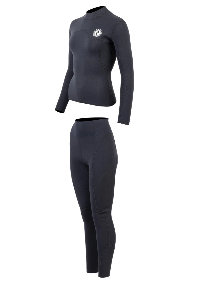 Two Bare Feet Womens Aspect Fleece Lined Zipless Thermal 2.5mm Superstretch Wetsuit Top & Pants Set (Black) 5 Two Bare Feet Womens Aspect Fleece Lined Zipless Thermal 2.5mm Superstretch Wetsuit Top & Pants Set (Black) - Image 3