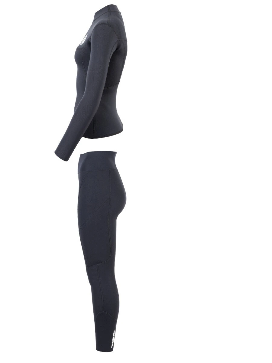 Two Bare Feet Womens Aspect Fleece Lined Zipless Thermal 2.5mm Superstretch Wetsuit Top & Pants Set (Black) 6 Two Bare Feet Womens Aspect Fleece Lined Zipless Thermal 2.5mm Superstretch Wetsuit Top & Pants Set (Black) - Image 4