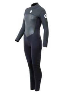 Two Bare Feet Thunderclap Pro 4/3mm Womens Winter Wetsuit (Black/Dark Grey) -Glider Wetsuit Store womens thunderclap pro 4.3 grey 2