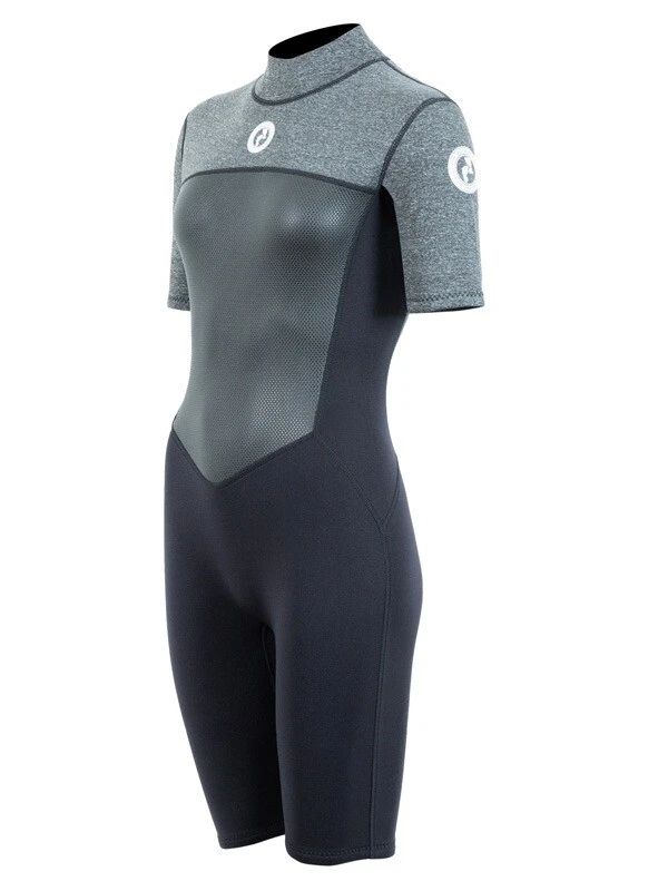 Two Bare Feet Thunderclap Pro 3/2mm Womens Shorty Wetsuit (Black/Delta Grey) 4 Two Bare Feet Thunderclap Pro 3/2mm Womens Shorty Wetsuit (Black/Delta Grey) - Image 2