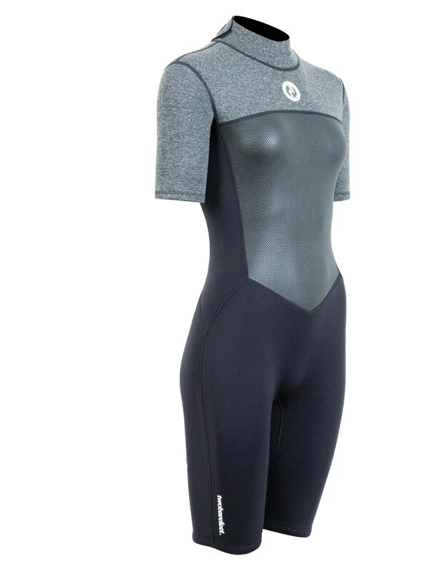 Two Bare Feet Thunderclap Pro 3/2mm Womens Shorty Wetsuit (Black/Delta Grey) 10 Two Bare Feet Thunderclap Pro 3/2mm Womens Shorty Wetsuit (Black/Delta Grey) - Image 8